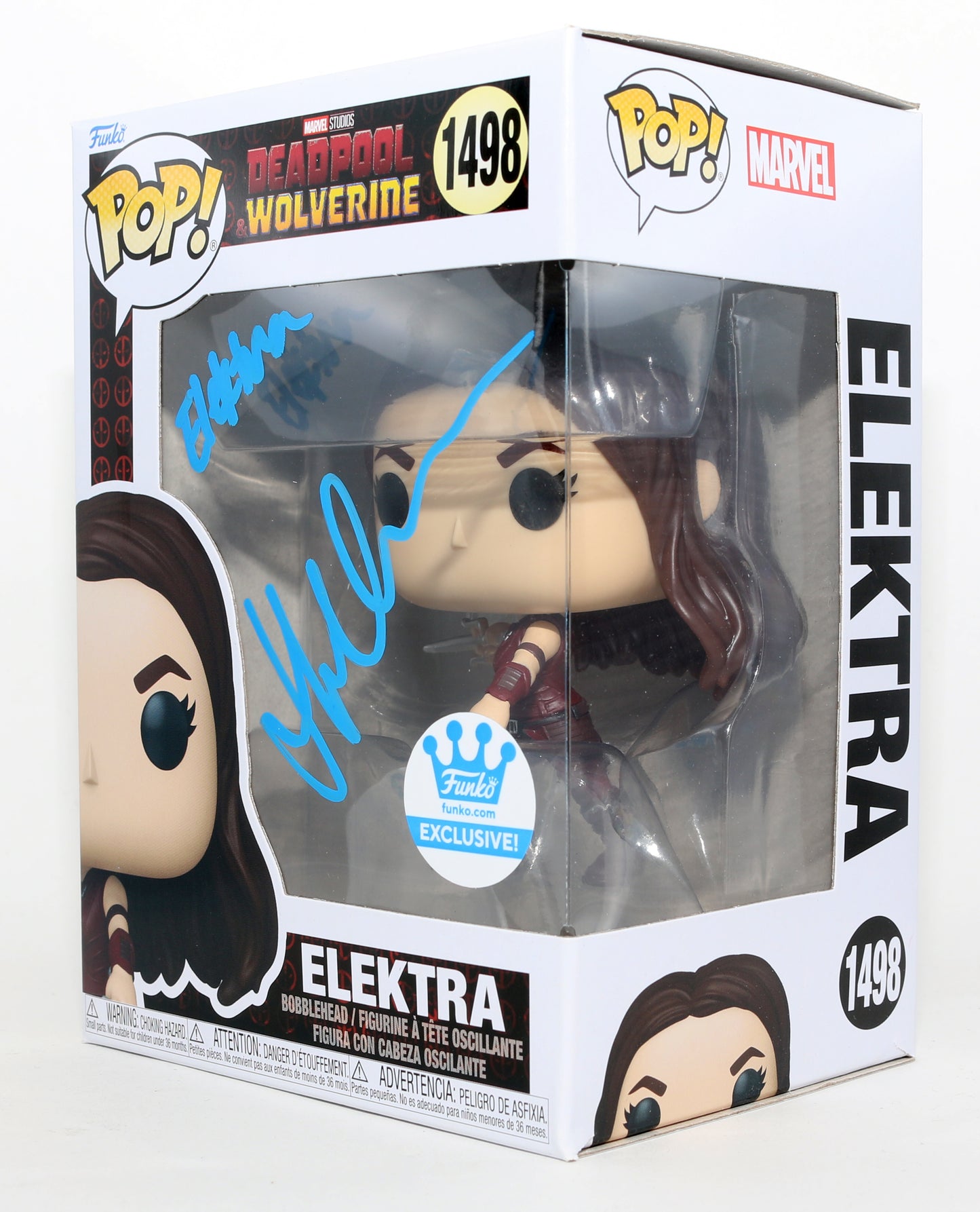 
                  
                    Jennifer Garner as Elektra Natchios in Deadpool & Wolverine Funko Store Exclusive Signed Funko POP! #1498 with Character Name
                  
                