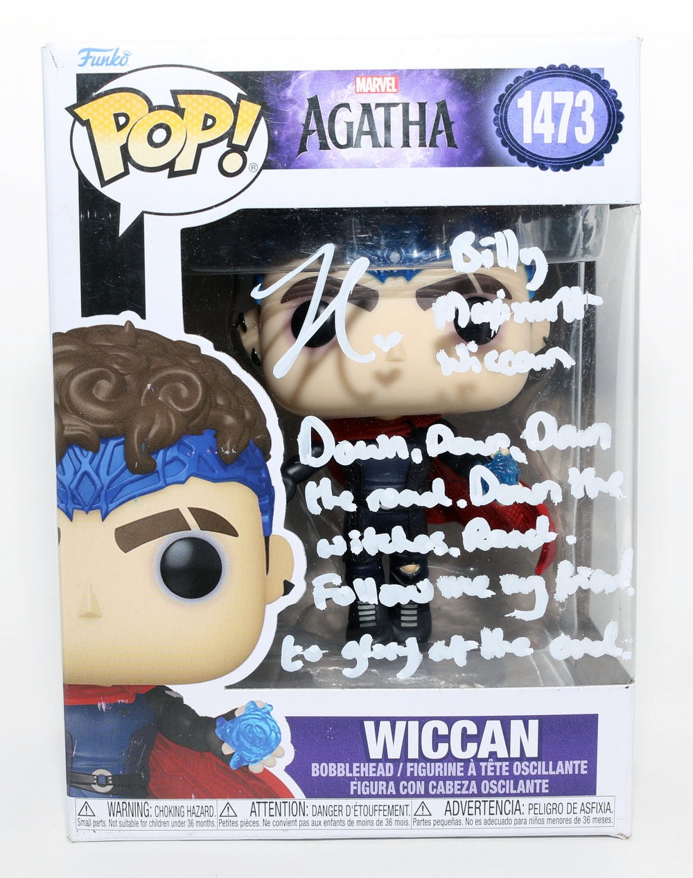 Joe Locke as Wiccan in Agatha All Along Signed Funko POP! #1473 with Character Name & Quote