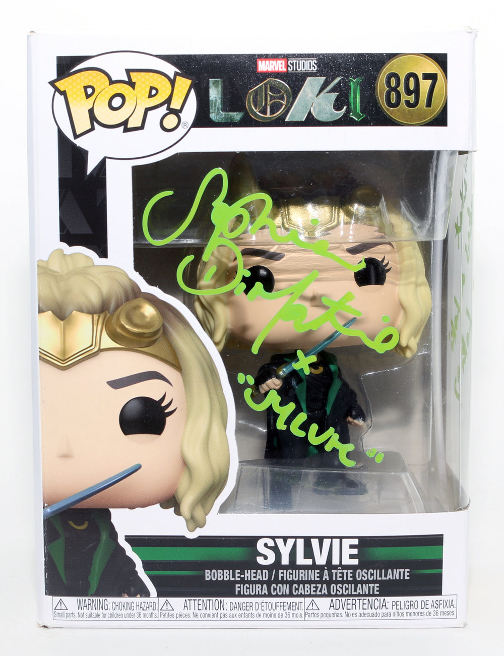 Sophia Di Martino as Sylvie in Loki Signed Funko POP! #897 with Character Name & Quote