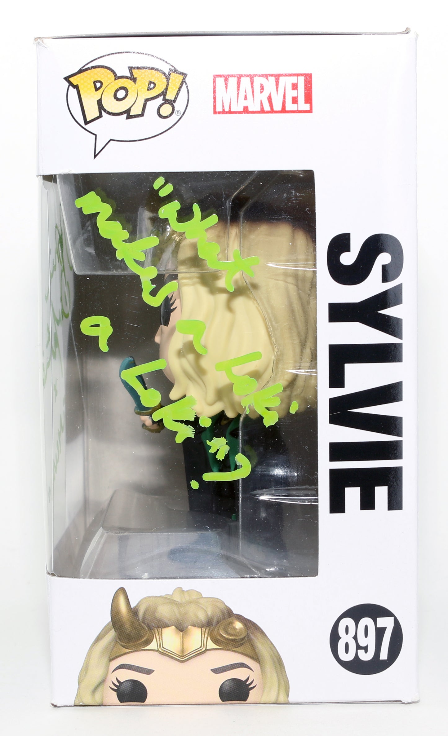 
                  
                    Sophia Di Martino as Sylvie in Loki Signed Funko POP! #897 with Character Name & Quote
                  
                