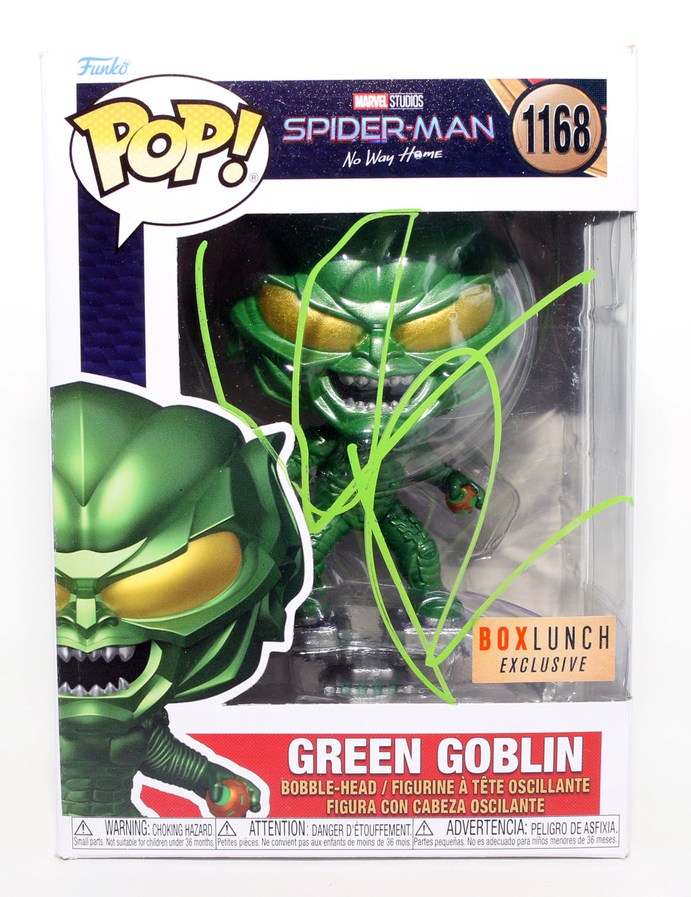 Willem Dafoe as The Green Goblin in Spider-Man: No Way Home Boxlunch Exclusive Signed Funko POP! #1168