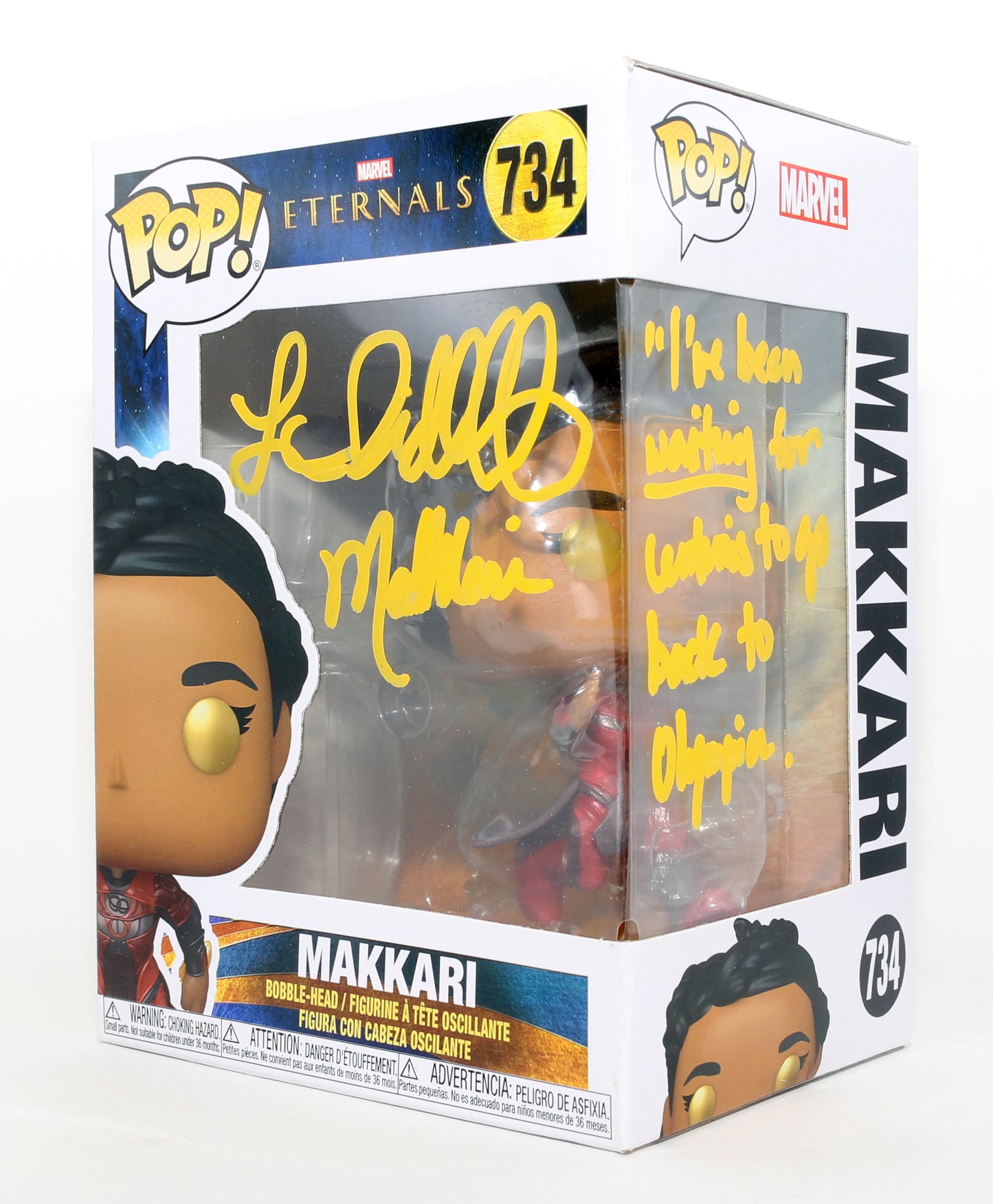 
                  
                    Lauren Ridloff as Makkari in The Eternals Signed Funko POP! #734 with Character Name & Quote
                  
                