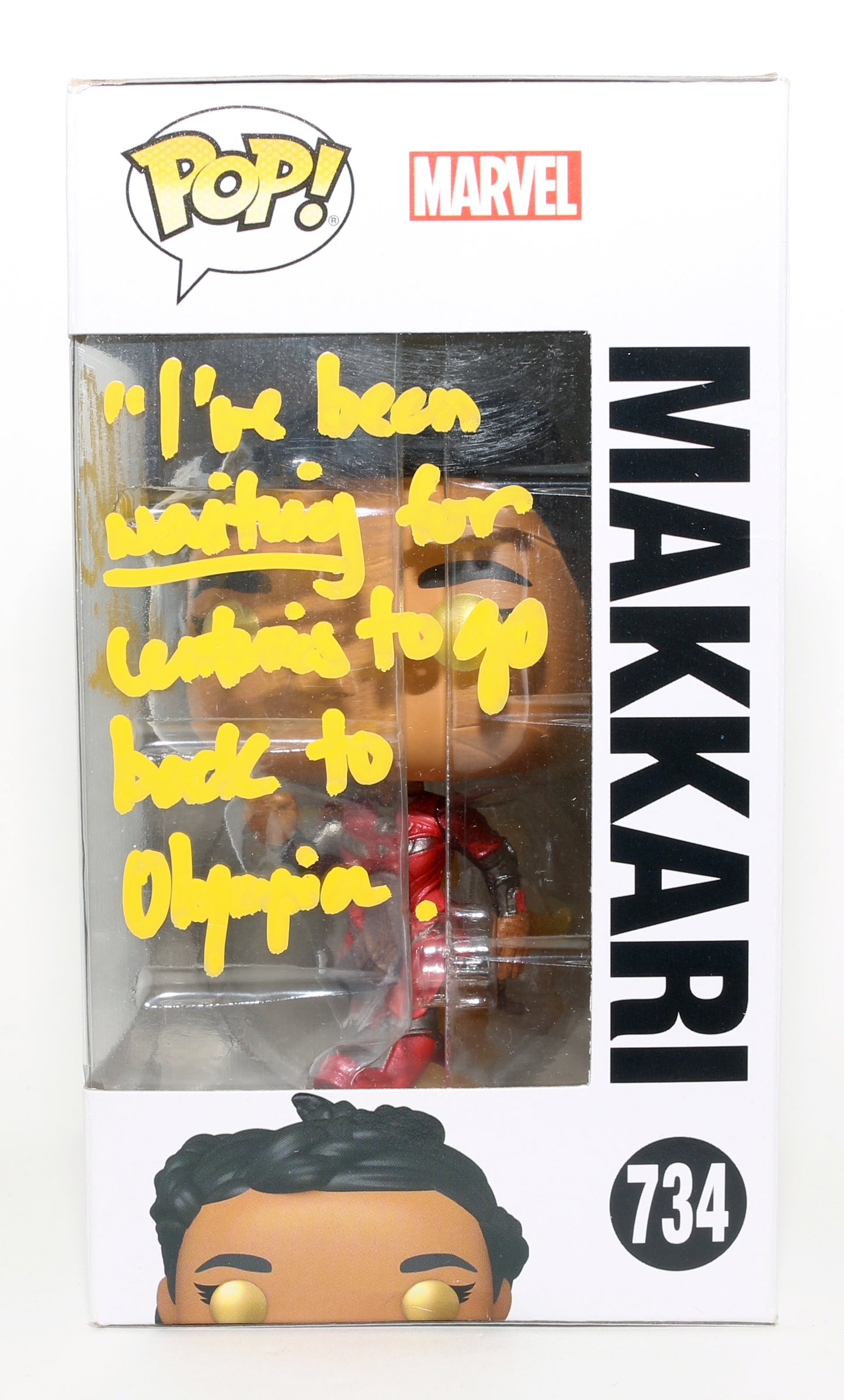 
                  
                    Lauren Ridloff as Makkari in The Eternals Signed Funko POP! #734 with Character Name & Quote
                  
                