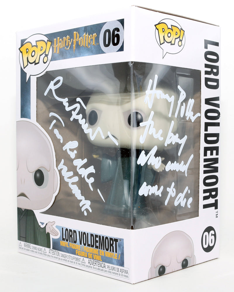 
                  
                    Ralph Fiennes as Lord Voldemort in Harry Potter Signed Funko POP! #06 with Character Name & Quote
                  
                