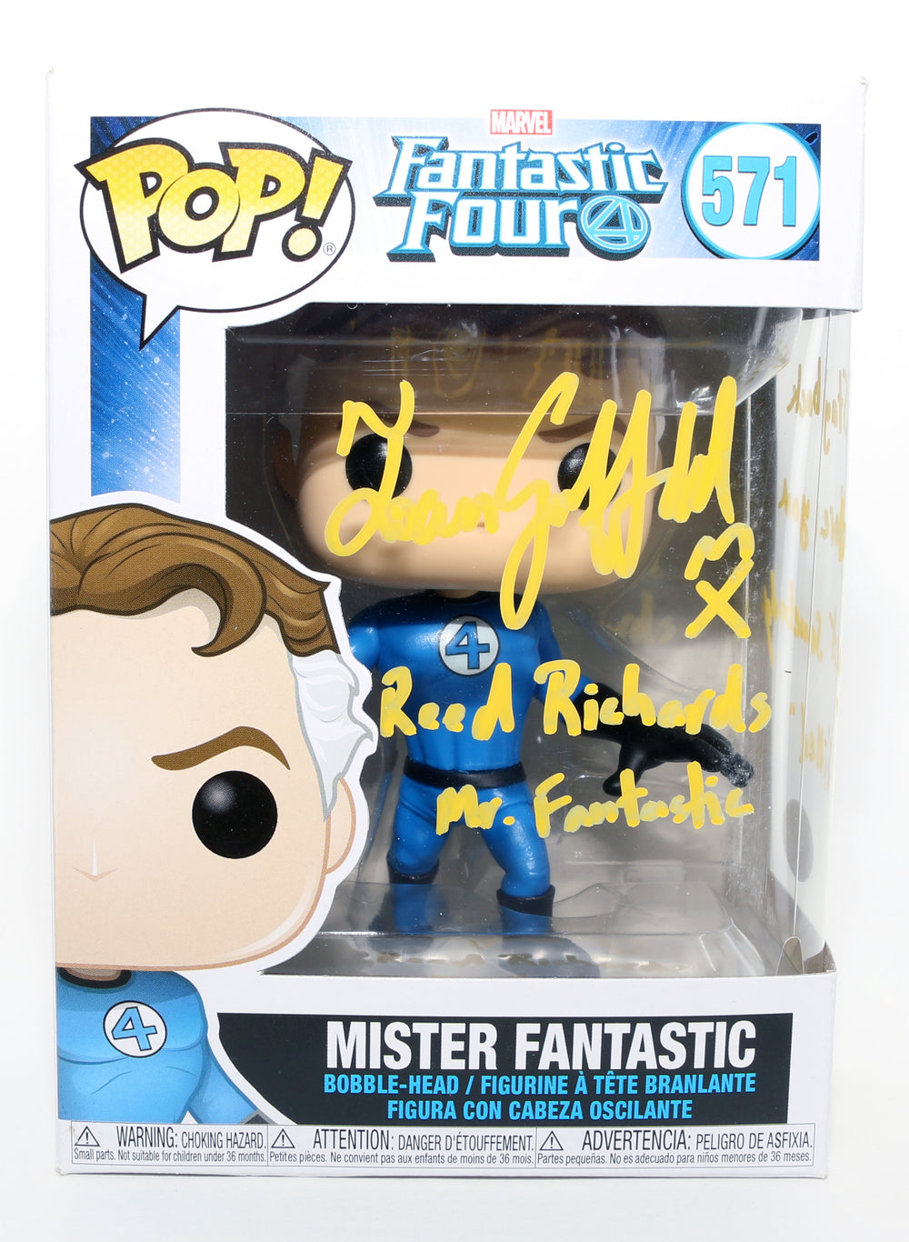 Ioan Gruffudd as Reed Richards / Mr. Fantastic in Fantastic Four (JSA) Signed Funko POP! #571 with Character Name & Quote