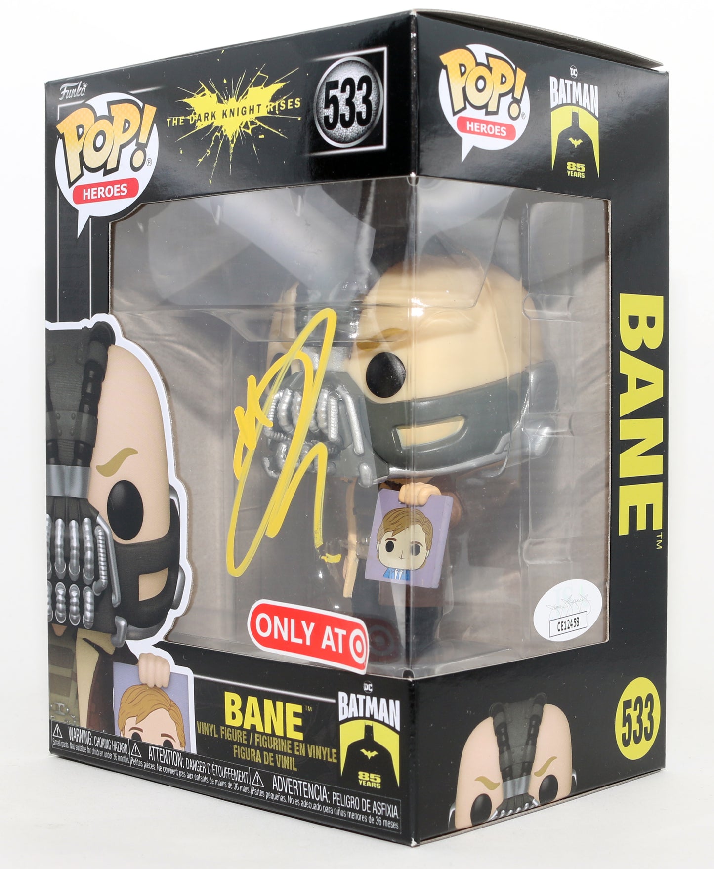 
                  
                    Tom Hardy as Bane in The Dark Knight Rises Target Exclusive (JSA) Signed Funko POP! #533
                  
                
