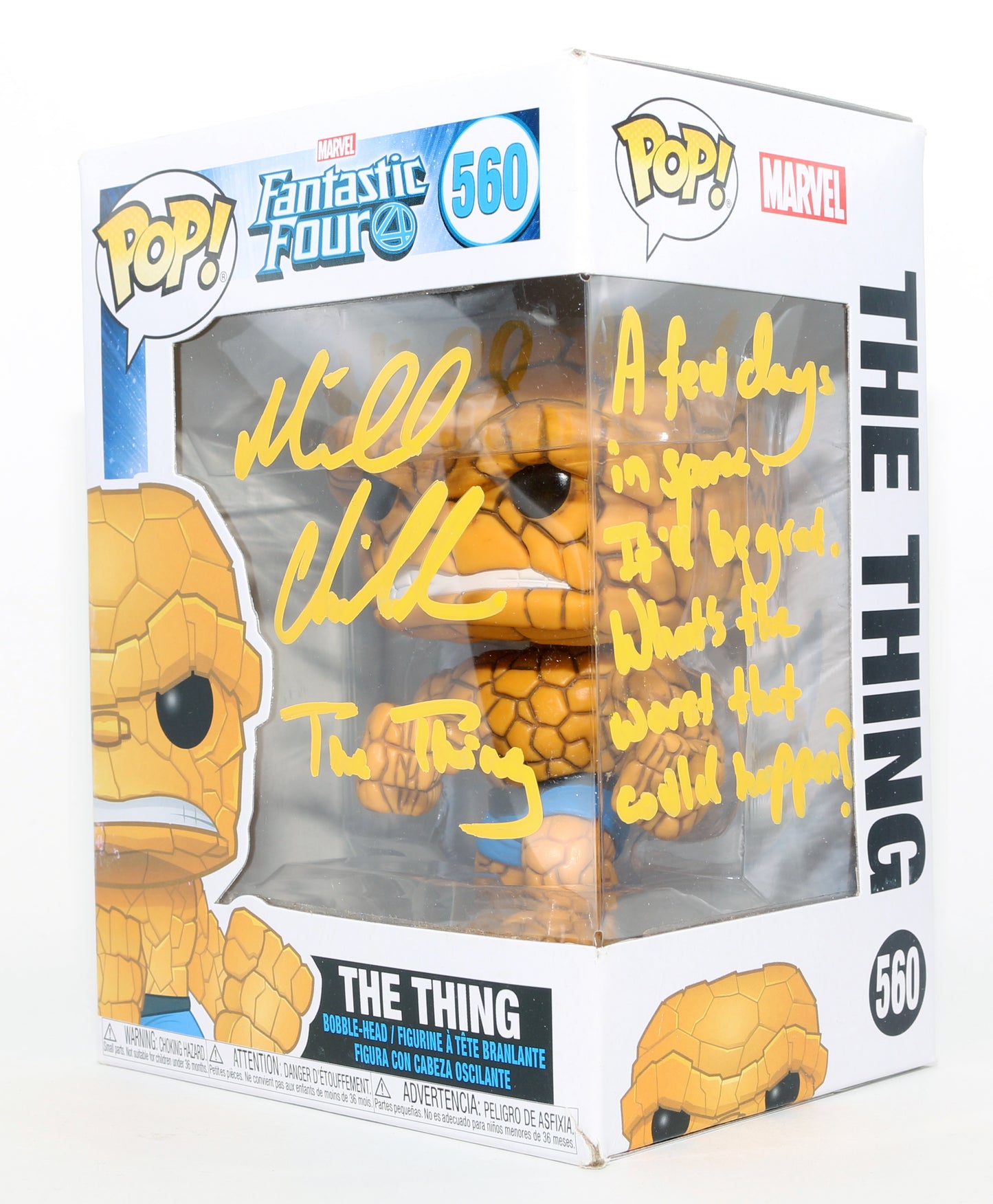 
                  
                    Michael Chiklis as Ben Grimm / The Thing in Fantastic Four Signed Funko POP! #560 with Character Name & Quote
                  
                