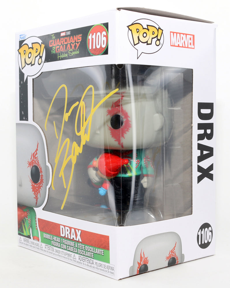 
                  
                    Dave Bautista as Drax in Guardians of the Galaxy Holiday Special Signed Funko POP! #1106
                  
                