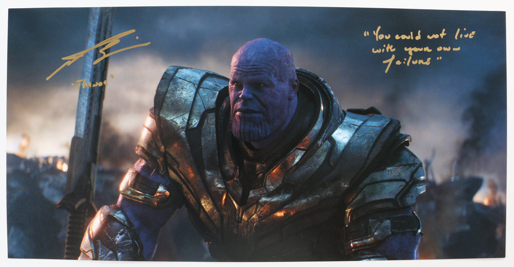 Josh Brolin as Thanos in Avengers: Endgame (SWAU) Signed 10x20 Photo with Character Name & Quote