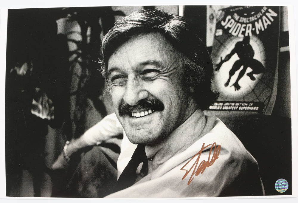 Stan Lee Creator of Marvel Characters: Spider-Man, the X-Men, Iron Man, Thor, the Hulk, Ant-Man, the Wasp, the Fantastic Four, Black Panther, Daredevil, Doctor Strange, the Scarlet Witch, Black Widow, & Many More Signed 11x17 Photo