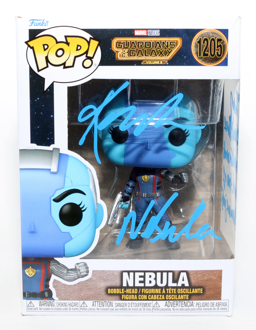 Karen Gillan as Nebula in Guardians of the Galaxy Vol. 3 Signed Funko POP! #1205 with Character Name & Quote