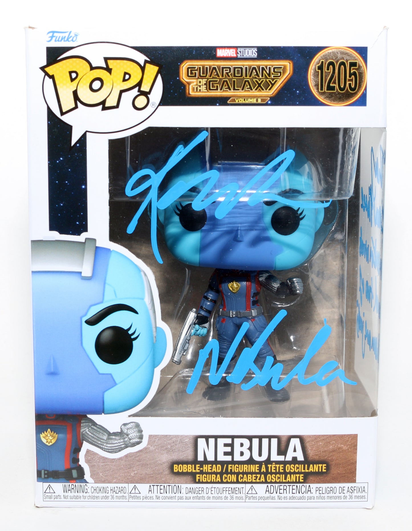 
                  
                    Karen Gillan as Nebula in Guardians of the Galaxy Vol. 3 Signed Funko POP! #1205 with Character Name & Quote
                  
                