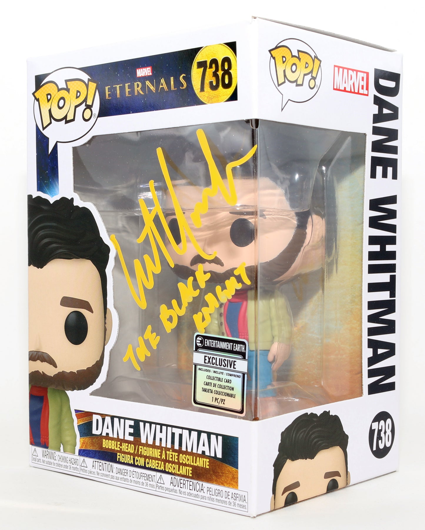 
                  
                    Kit Harrington as Dane Whitman in Eternals Entertainment Earth Exclusive Signed Funko POP! #738 with Character Name
                  
                