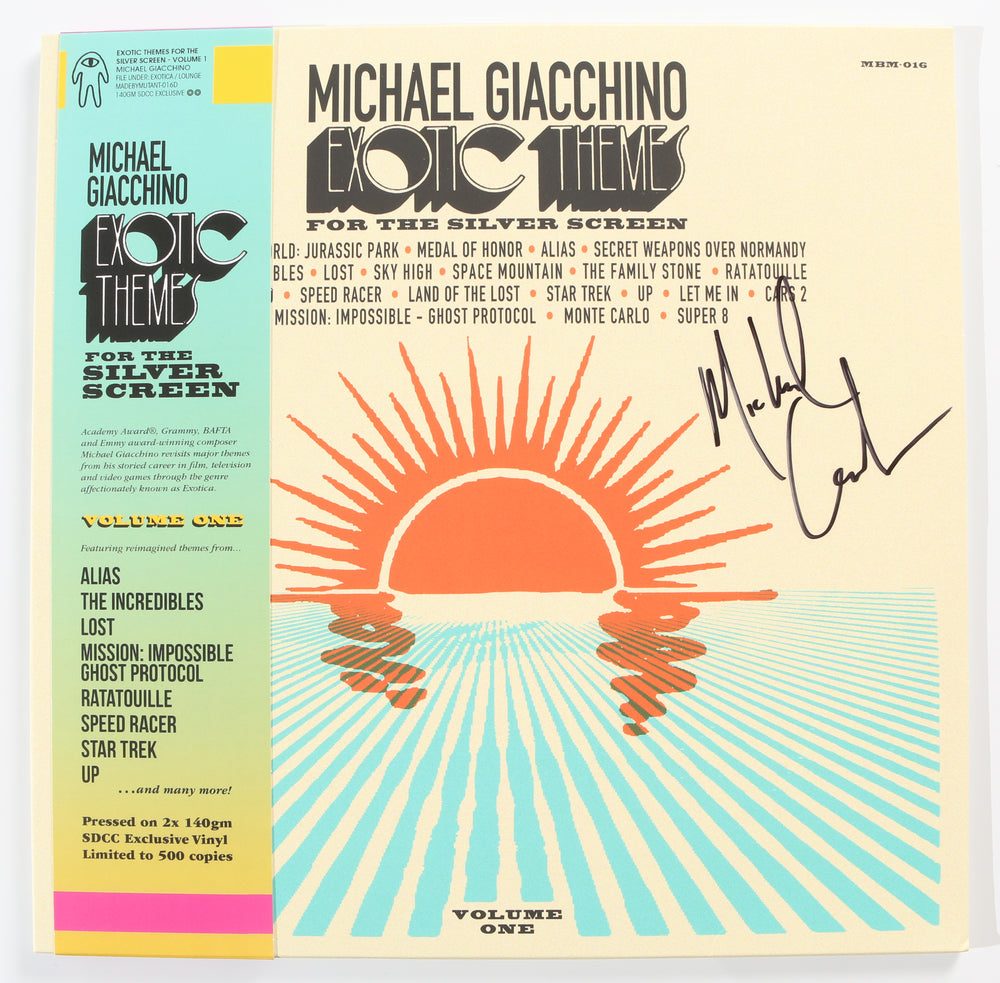 
                  
                    Exotic Themes for the Silver Screen SDCC Exclusive Limited Edition Blue & Orange Swirl LP 12" Vinyl Record Signed by Compser Michael Giacchino
                  
                