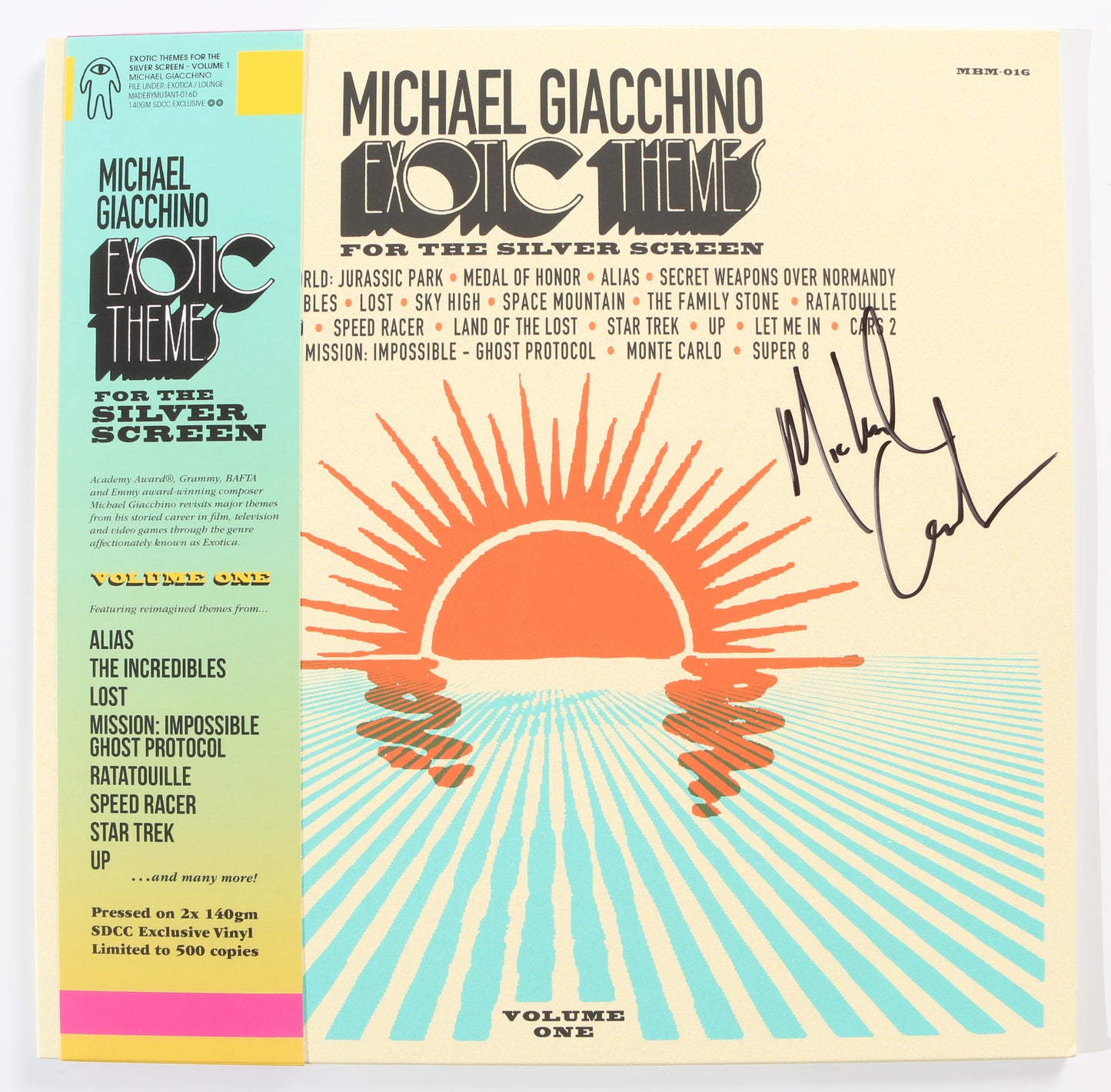 
                  
                    Exotic Themes for the Silver Screen SDCC Exclusive Limited Edition Blue & Orange Swirl LP 12" Vinyl Record Signed by Compser Michael Giacchino
                  
                