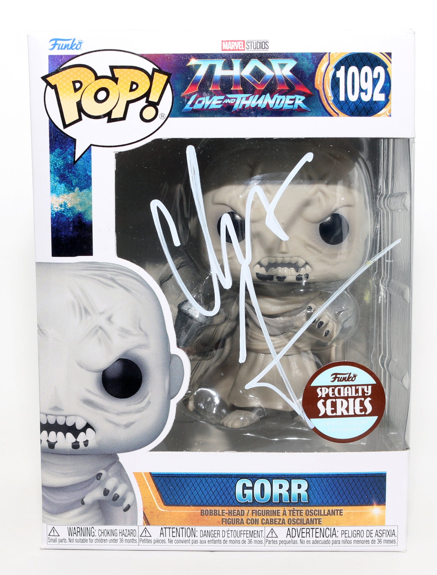 
                  
                    Christian Bale as Gorr the God Butcher in Thor: Love & Thunder Specialty Series Signed Funko POP! #1092
                  
                