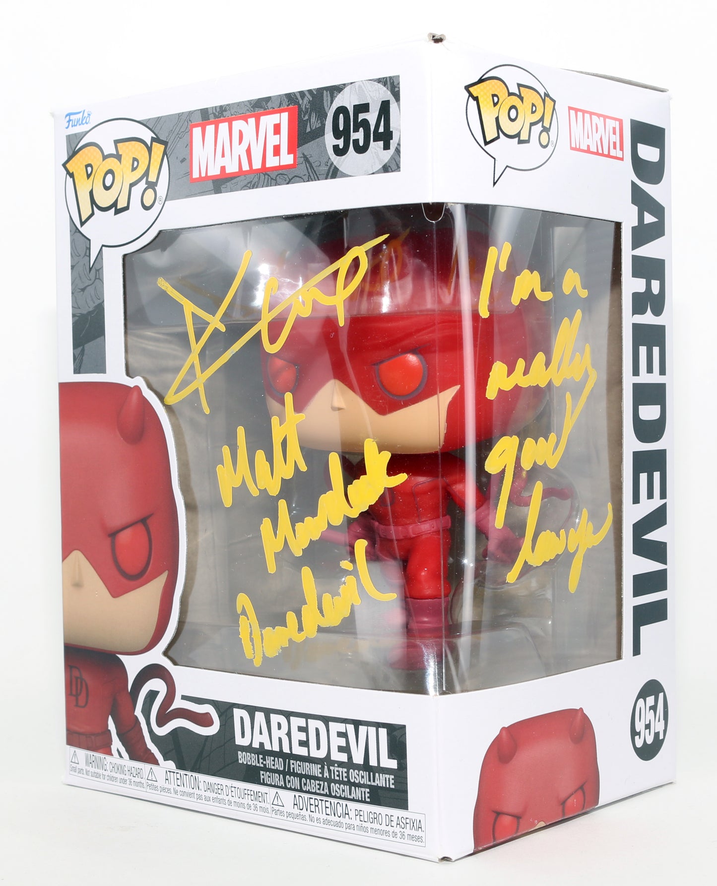 
                  
                    Charlie Cox as Daredevil in Daredevil Signed Funko POP! #954 with Character Name & Quote
                  
                