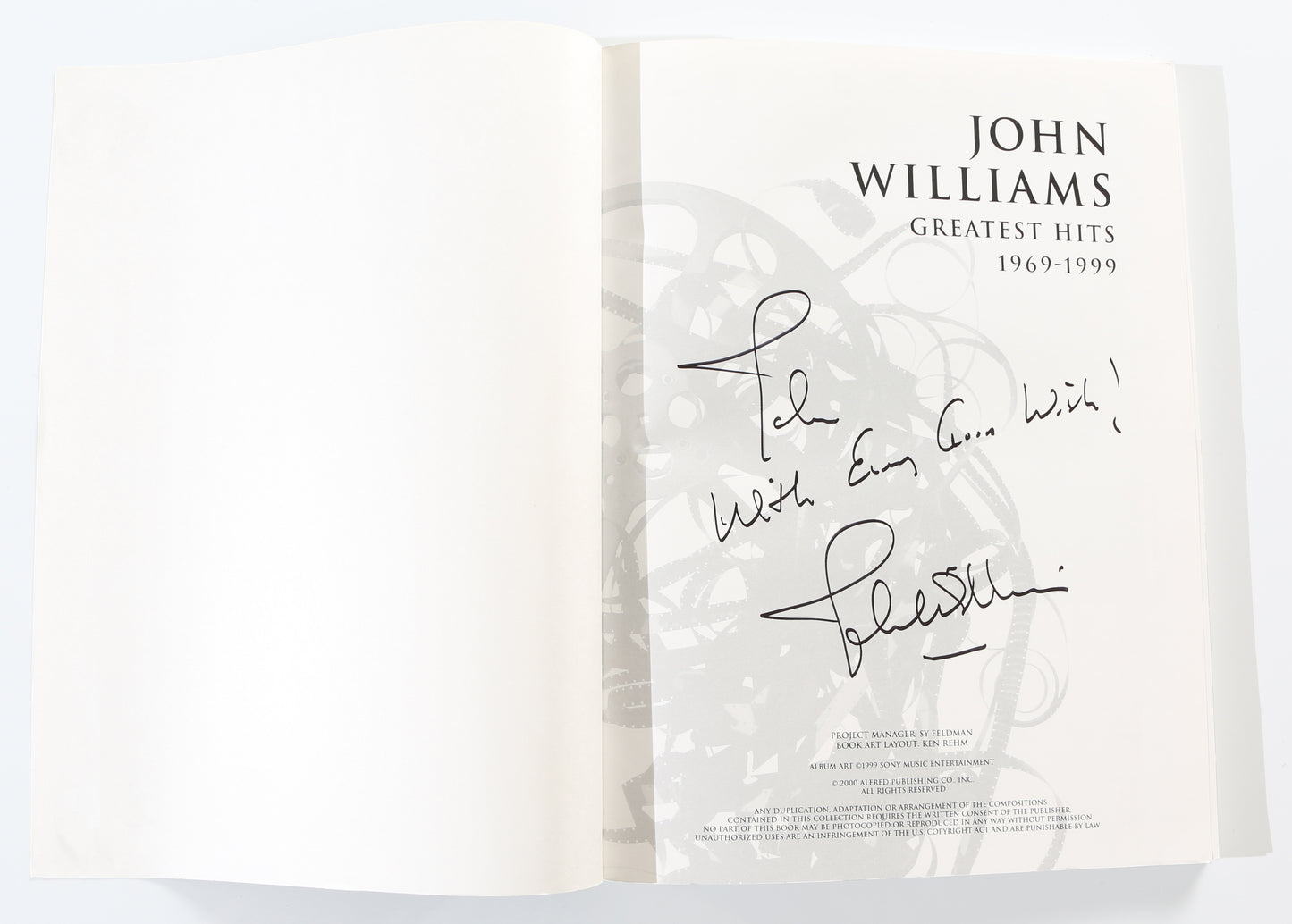 
                  
                    John Williams Greatest Hits 1969 - 1999 Sheet Music Book Signed by Composer John Williams
                  
                