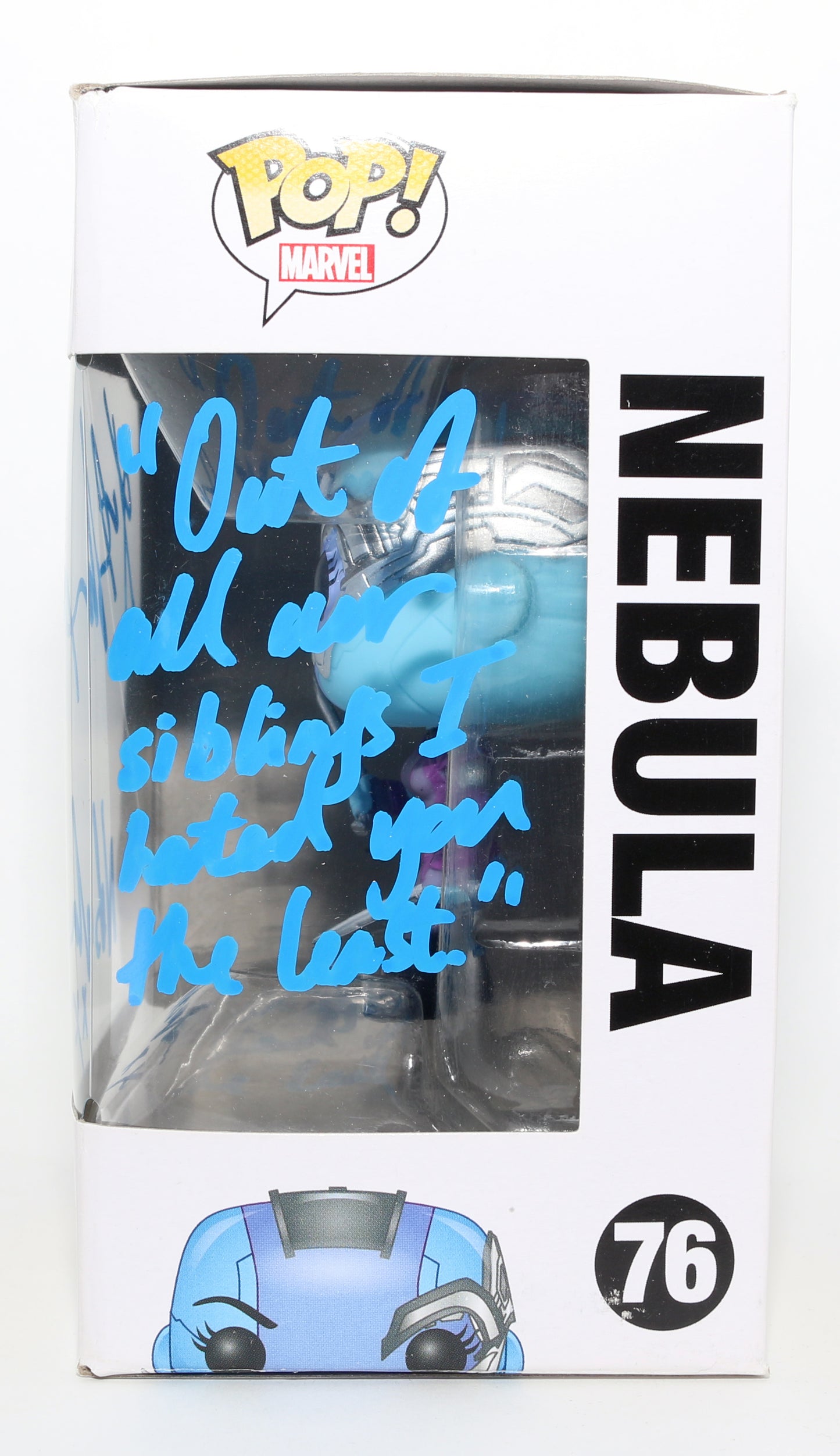 
                  
                    Karen Gillan as Nebula in Guardians of the Galaxy Signed Funko POP! #76 with Character Name & Quote
                  
                