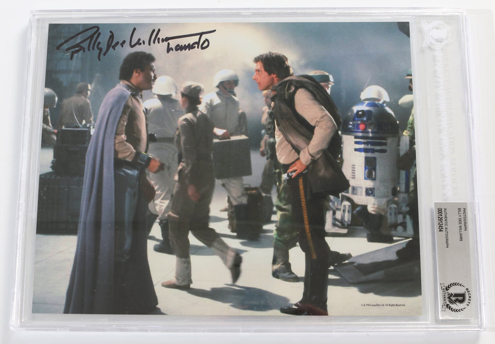 Billy Dee Williams as Lando in Star Wars: Return of the Jedi (Beckett Slabbed) Signed 8x10 Photo with Character Name