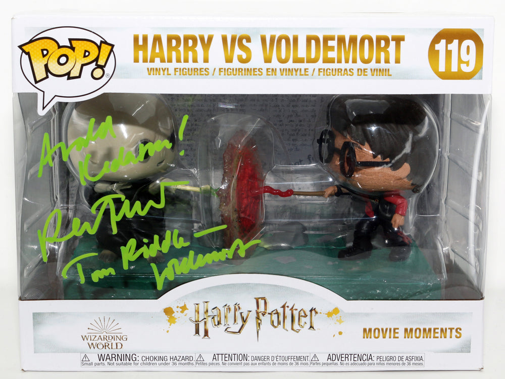 Ralph Fiennes as Lord Voldemort in Harry Potter & the Goblet of Fire Signed Movie Moments Oversized Funko POP! #119 with Character Name & Quote