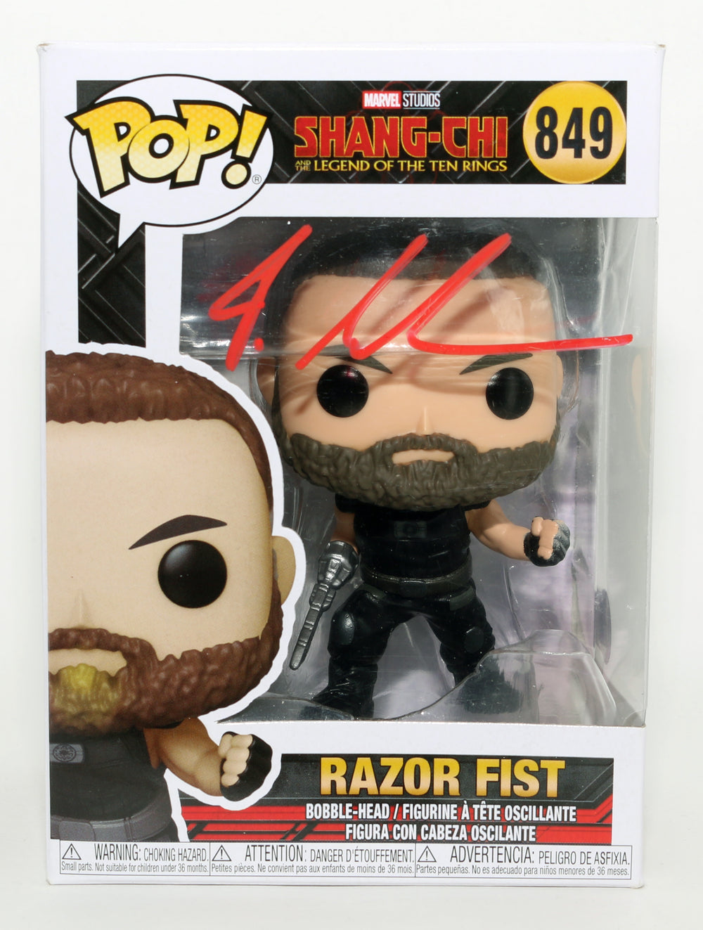 Florian Munteanu as Razor Fist in Shang-Chi and the Legend of the Ten Rings (Beckett) Signed Funko POP! #849