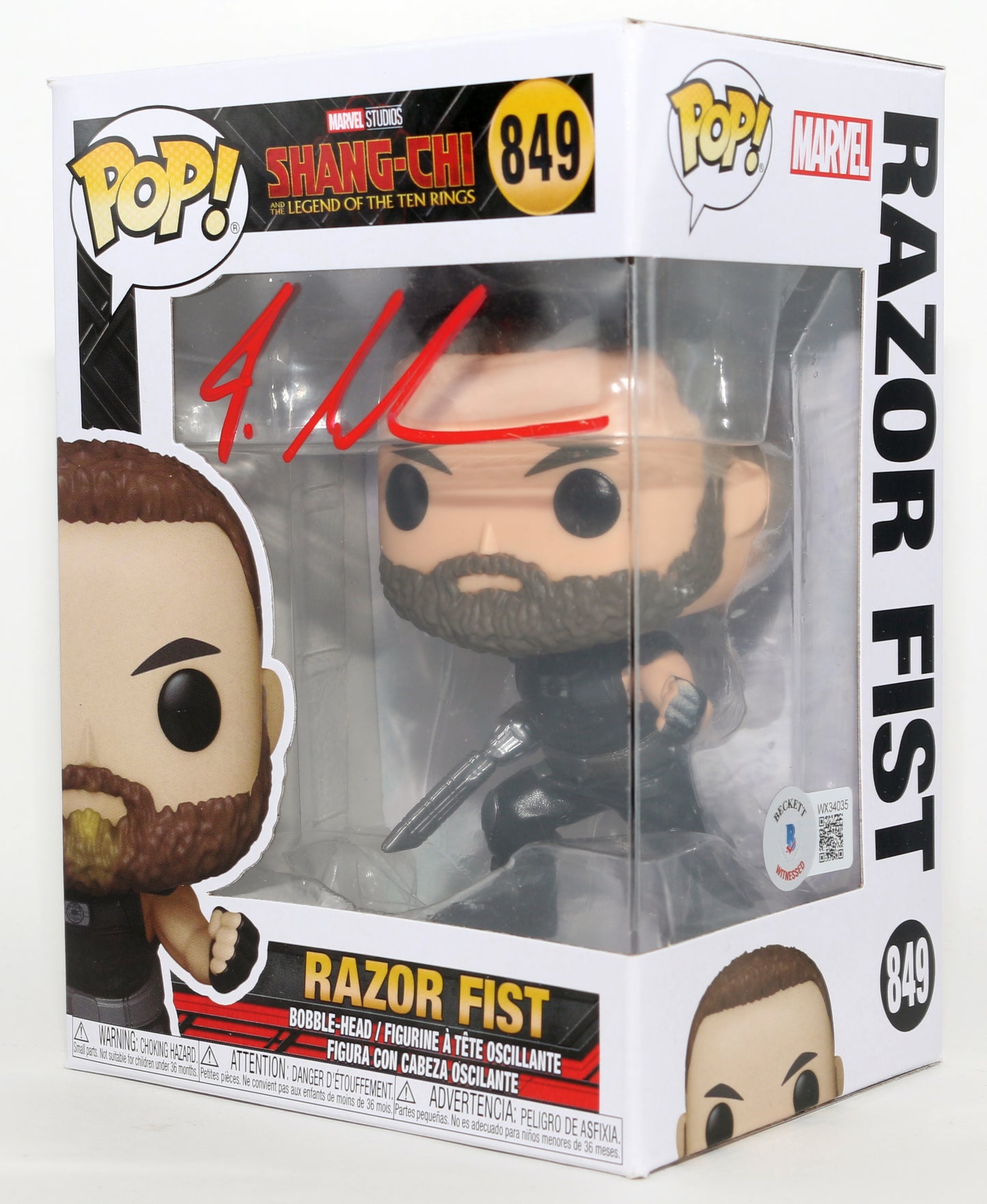 
                  
                    Florian Munteanu as Razor Fist in Shang-Chi and the Legend of the Ten Rings (Beckett) Signed Funko POP! #849
                  
                