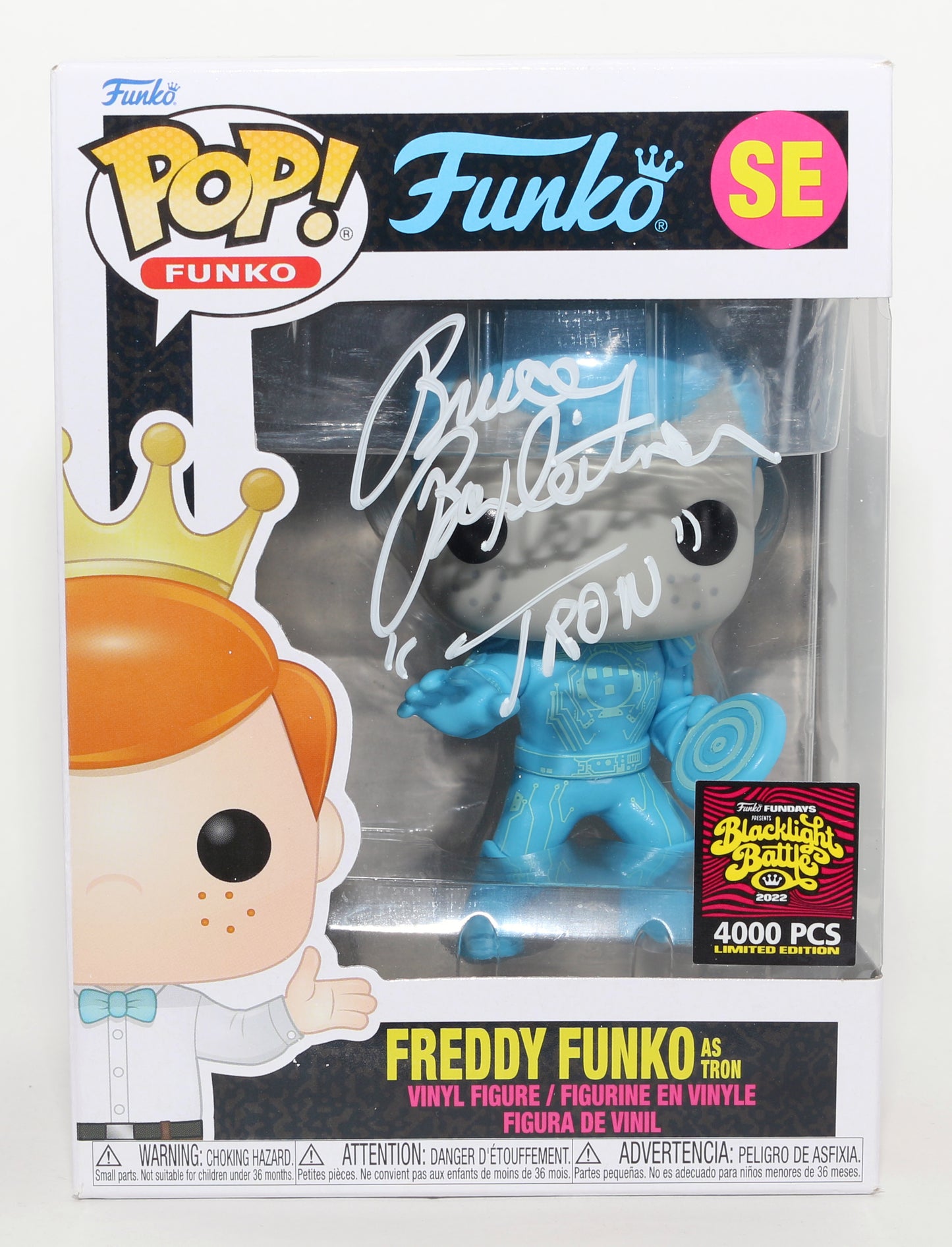 
                  
                    Bruce Boxleitner Freddy Funko as Tron Blacklight Battle 4000 PCS (JSA) Signed Funko POP! #SE with Character Name
                  
                