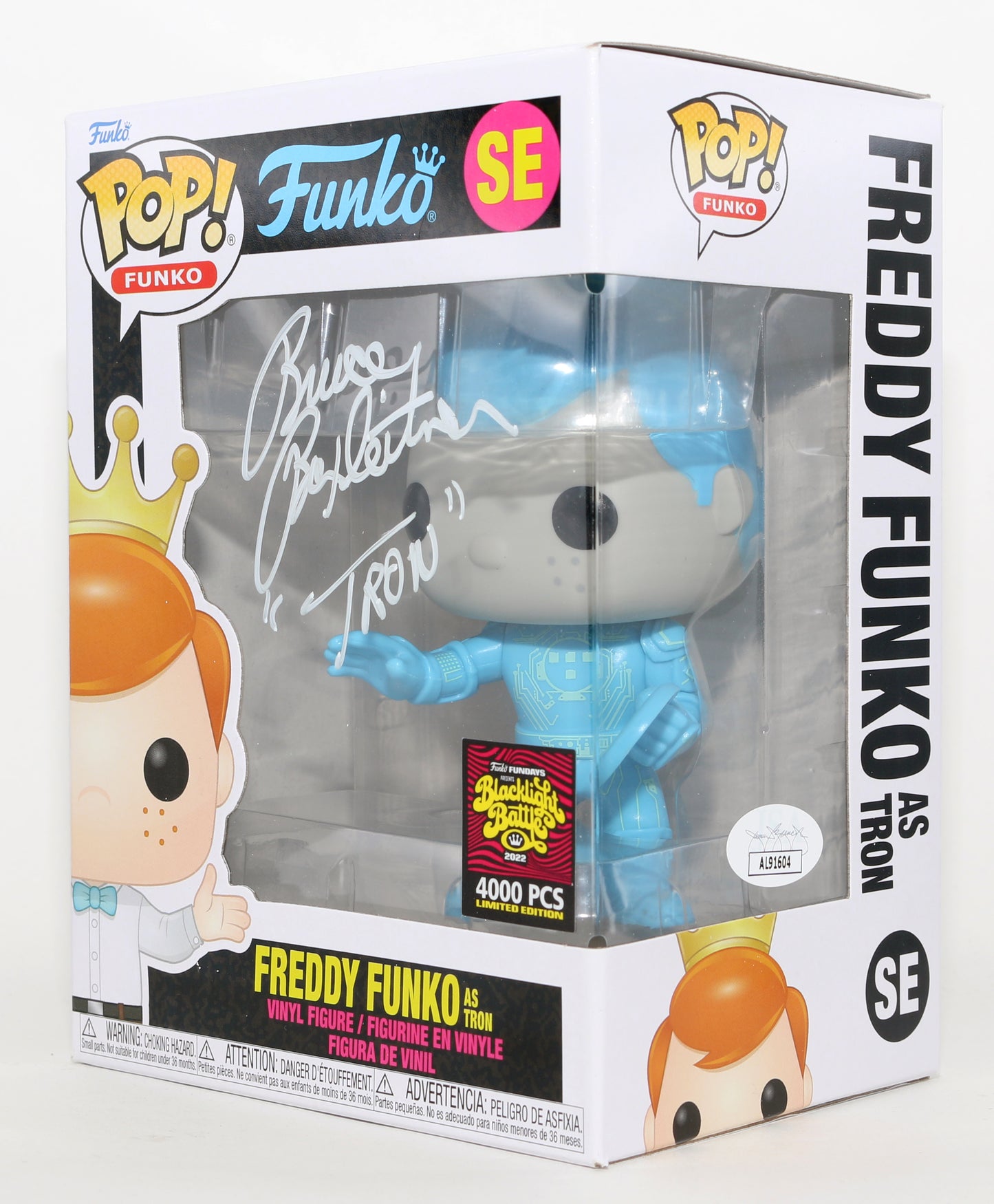 
                  
                    Bruce Boxleitner Freddy Funko as Tron Blacklight Battle 4000 PCS (JSA) Signed Funko POP! #SE with Character Name
                  
                