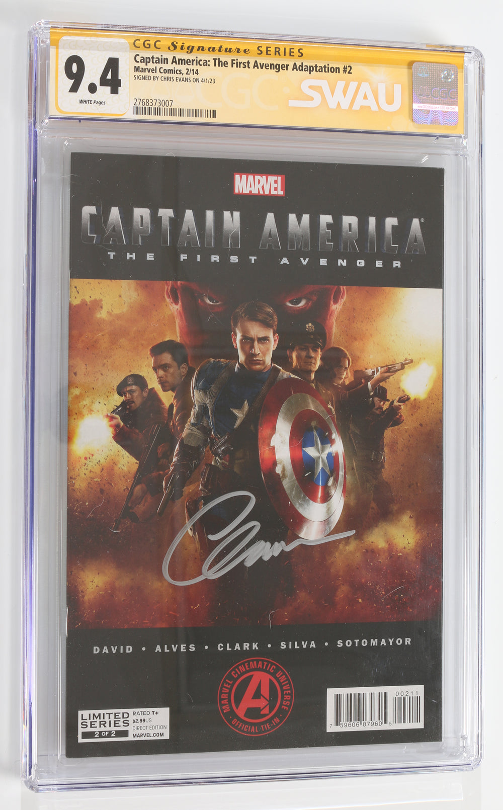 Captain America: The First Avenger Adaptation #2 - Signed by Chris Evans (CGC Signature Series 9.4) 2014