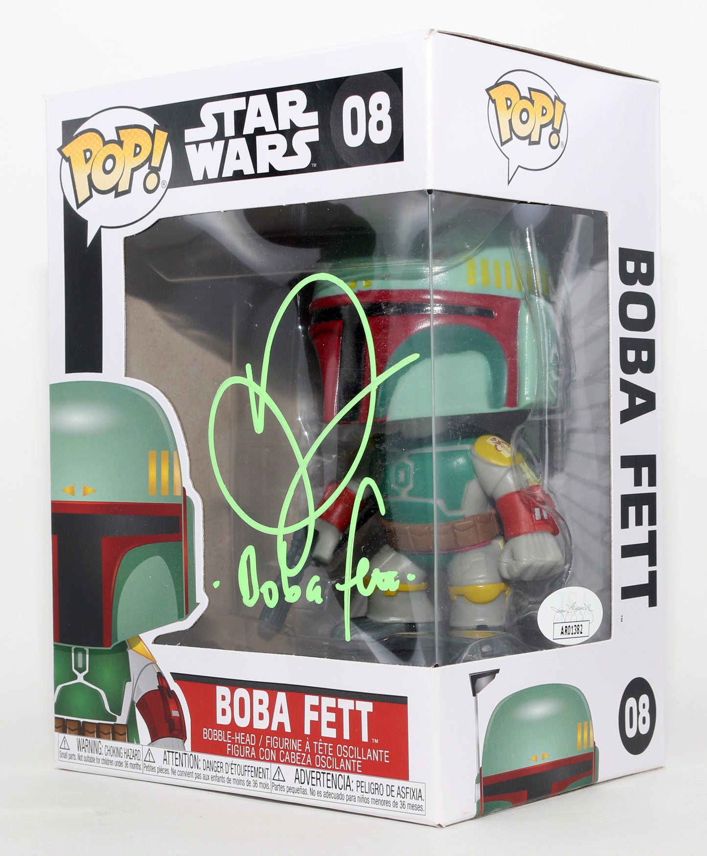 
                  
                    Daniel Logan as Young Boba Fett in Star Wars Episode II: Attack of the Clones (JSA) Signed Funko POP! #08 with Character Name
                  
                