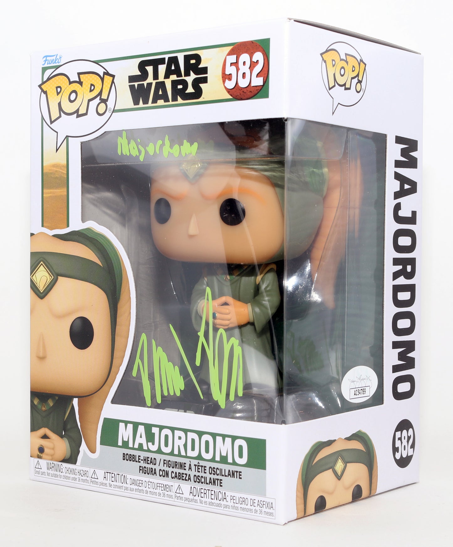
                  
                    David Pasquesi as Majordomo in Star Wars: The Book of Boba Fett (JSA) Signed Funko POP! #582 with Character Name
                  
                