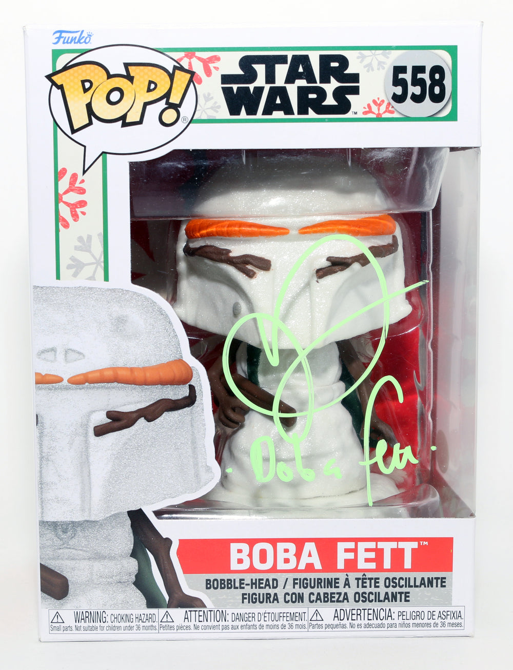 Daniel Logan as Young Boba Fett in Star Wars Episode II: Attack of the Clones (JSA) Signed Funko POP! #558 with Character Name