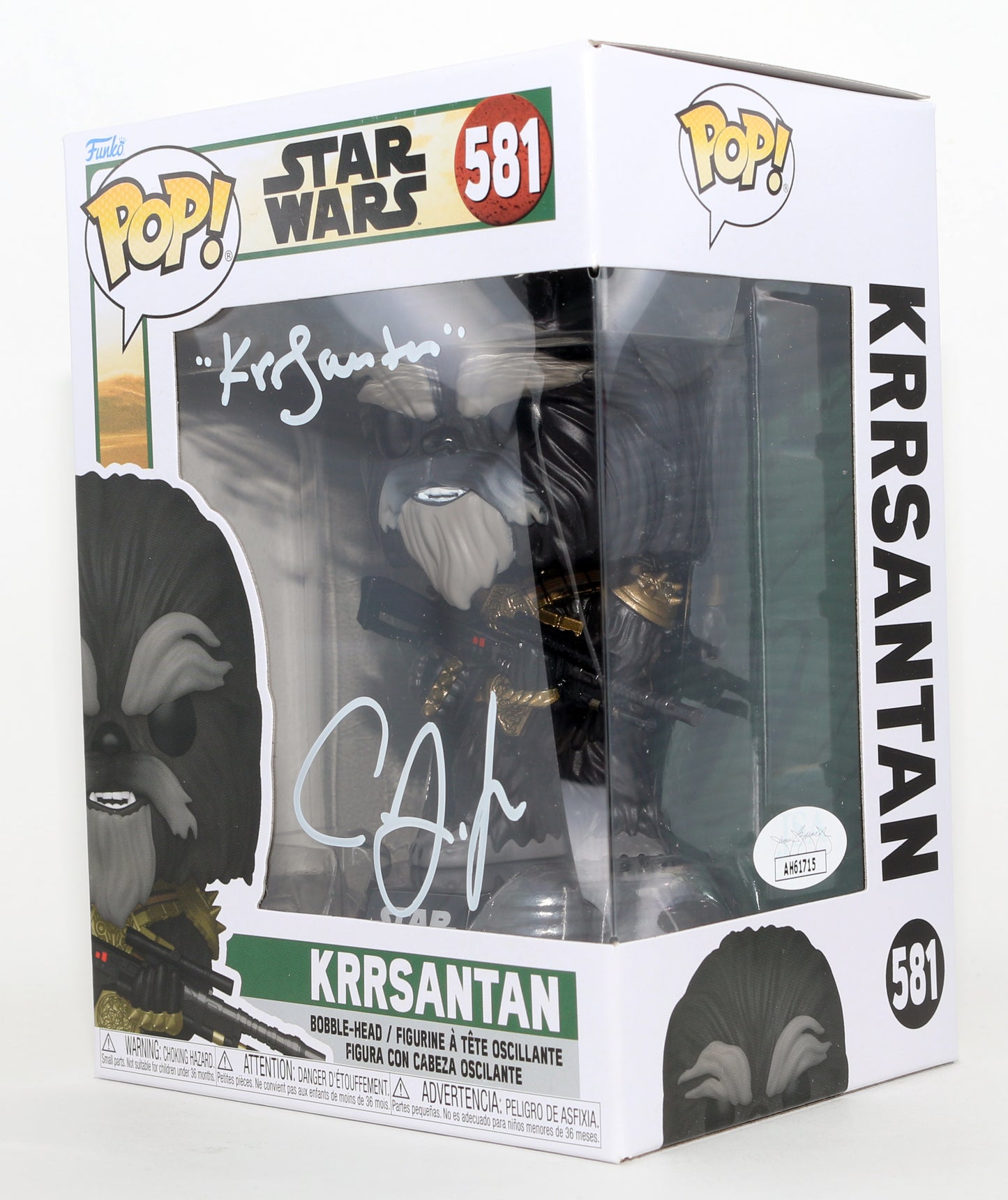 
                  
                    Carey Jones as Krrsantan in Star Wars: The Book of Boba Fett (JSA) Signed Funko POP! #581 with Character Name
                  
                