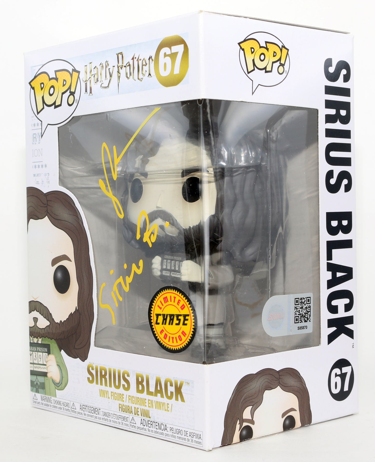 
                  
                    Gary Oldman as Sirius Black in Harry Potter & The Prisoner of Azkaban Limited Chase Edition (SWAU) Signed Funko POP! #67 with Character Name
                  
                