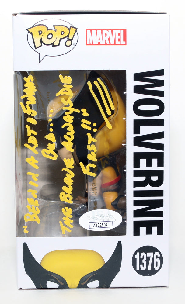 
                  
                    Cal Dodd as Wolverine in X-Men: The Animated Series Marvel Collector Corps Exclusive (JSA) Signed Funko POP! #1376 with Character Name & Quote
                  
                