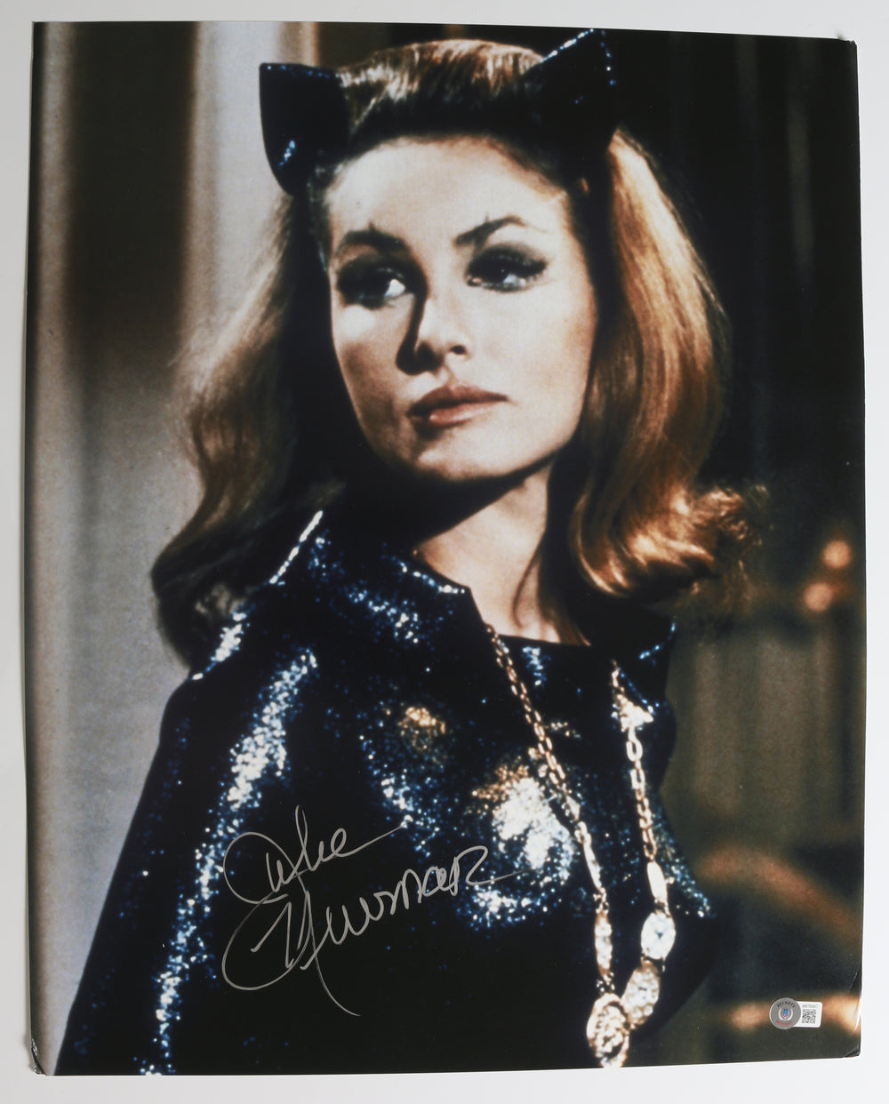 Julie Newmar as Catwoman in Batman 1966 (Beckett Witnessed) Signed 16x20 Photo