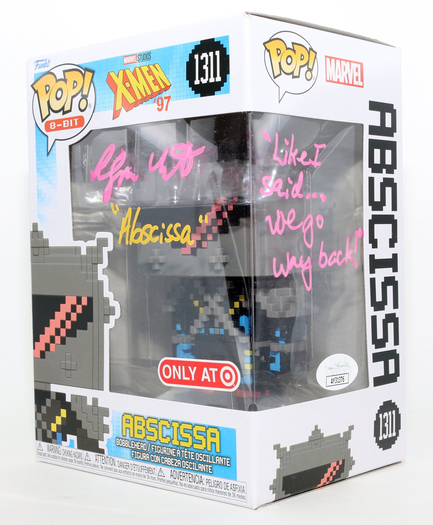 
                  
                    Alyson Court as Abscissa in X-Men '97 Target Exclusive (JSA) Signed Funko POP! #1311 with Character Name & Quote
                  
                