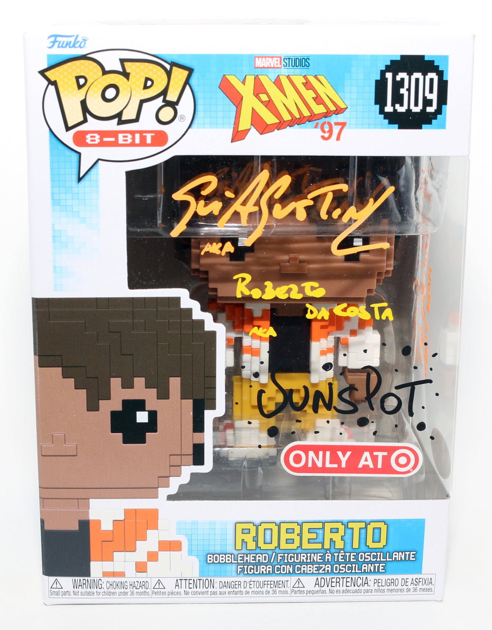 Gui Agustini as Roberto da Costa / Sunspot in X-Men '97 Target Exclusive (JSA) Signed Funko POP! #1309 with Character Name & Quote