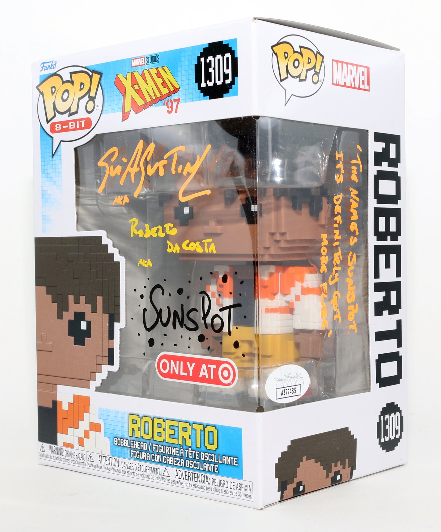 
                  
                    Gui Agustini as Roberto da Costa / Sunspot in X-Men '97 Target Exclusive (JSA) Signed Funko POP! #1309 with Character Name & Quote
                  
                