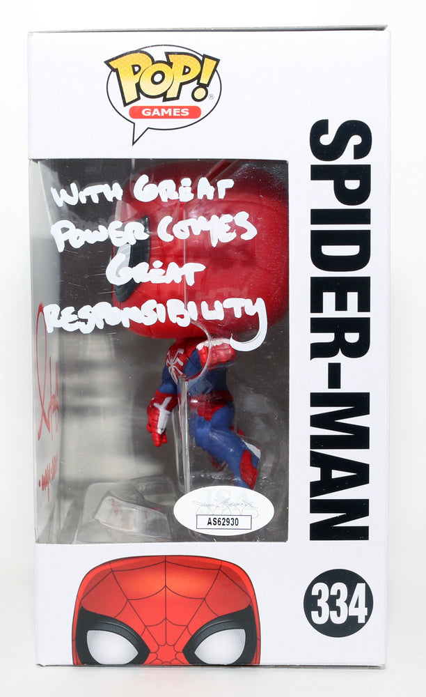 
                  
                    Yuri Lowenthal as Spider-Man in Marvel's Spider-Man Playstation Game (JSA) Signed Funko POP! #334 with Character Name & Quote
                  
                