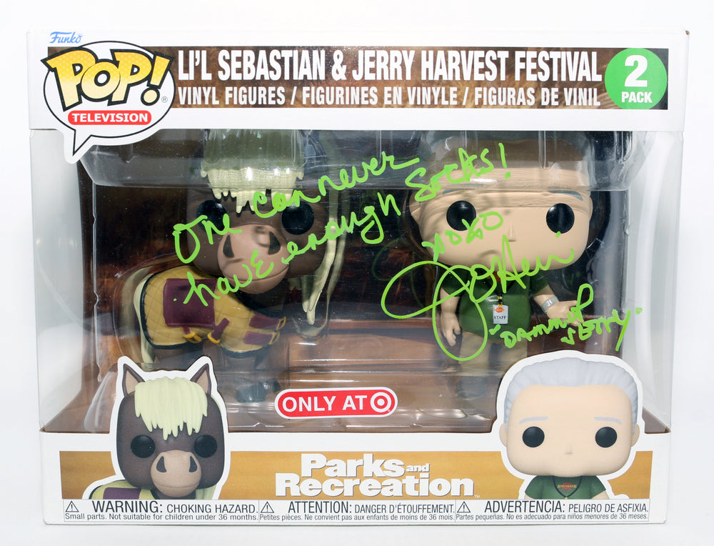 Jim O'Heir as Jerry Gergich in Parks & Recreation Signed Funko POP! 2-Pack with Character Name & Quote
