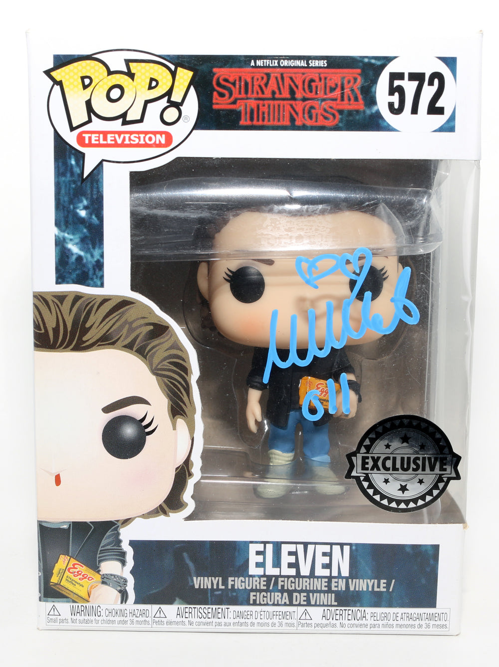 Millie Bobby Brown as Eleven in Stranger Things Exclusive Signed Funko POP! #572 with Character Name