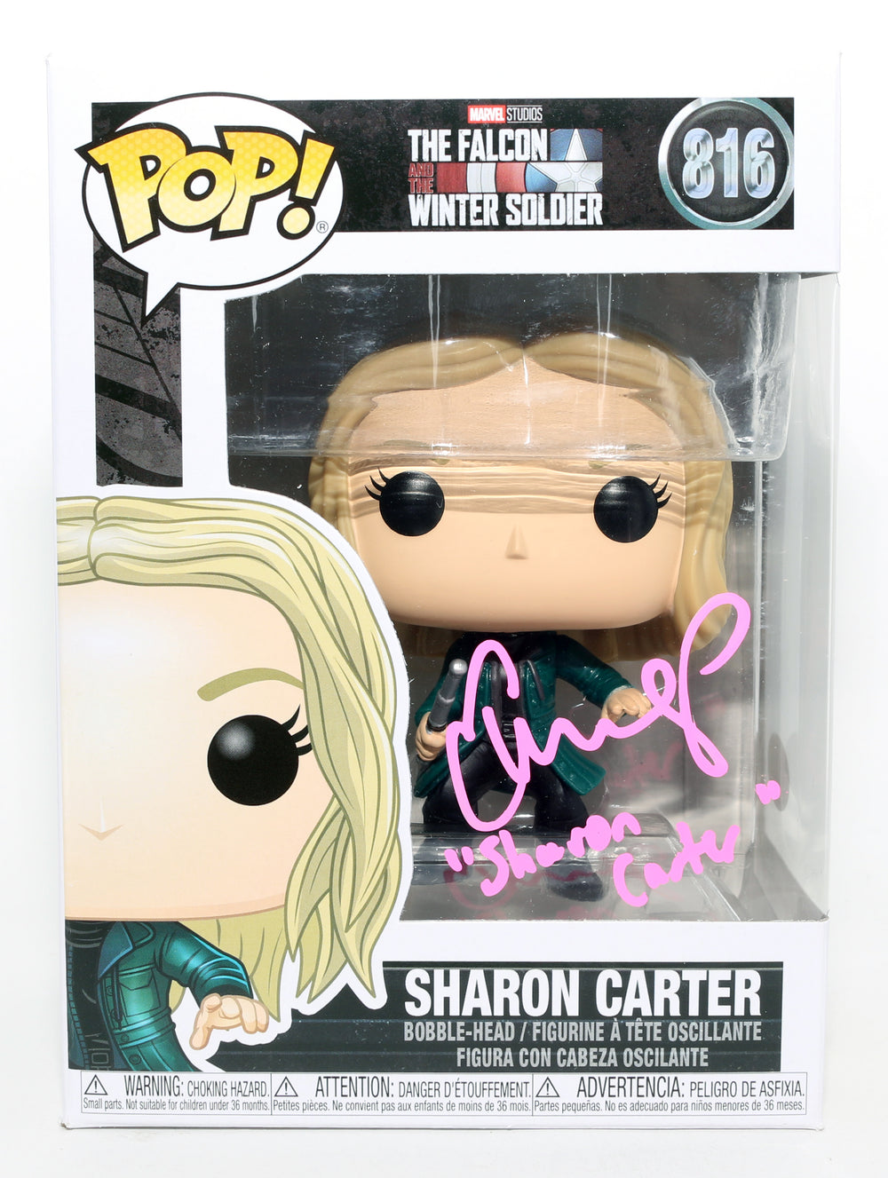 Emily VanCamp as Sharon Carter in Falcon & the Winter Soldier (JSA) Signed Funko POP! #816 with Character Name