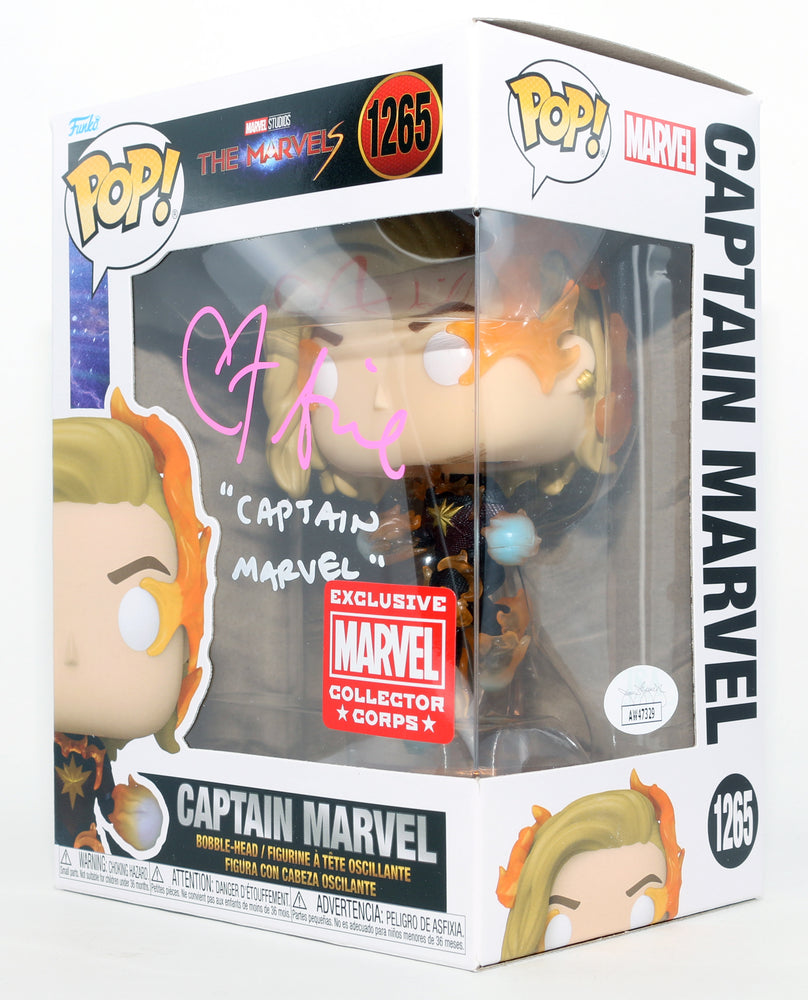 
                  
                    Brie Larson as Captain Marvel in Captain Marvel Marvel Collector Corps Exclusive (JSA) Signed Funko POP! #1265 with Character Name
                  
                