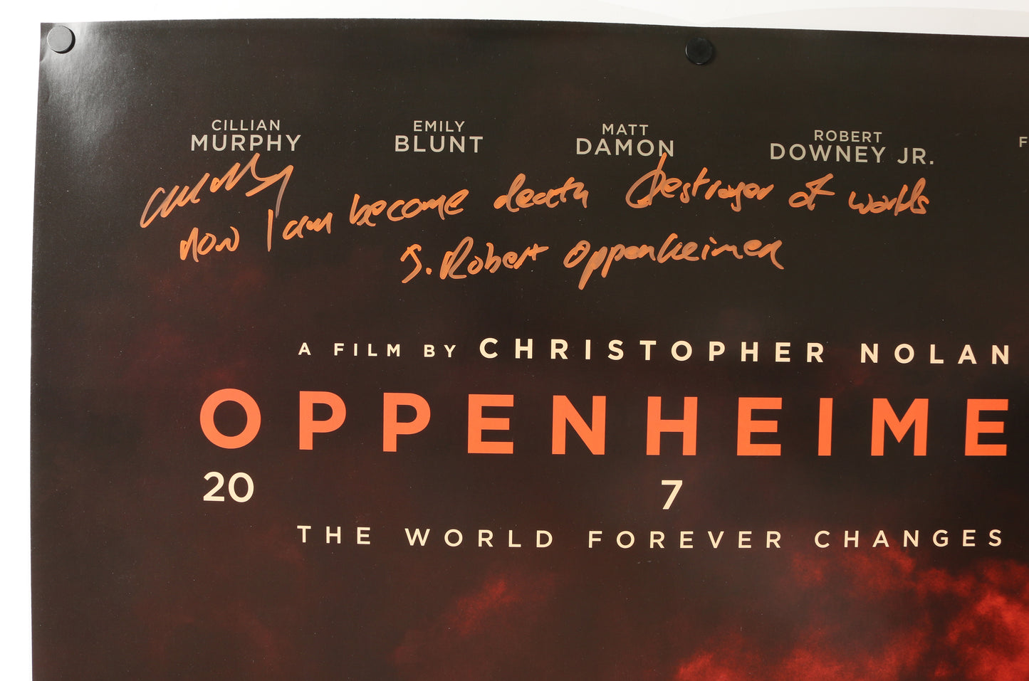 
                  
                    Cillian Murphy as J. Robert Oppenheimer in Oppenheimer (SWAU) Signed 27x40 Double Sided Poster with Character Name & Quote
                  
                