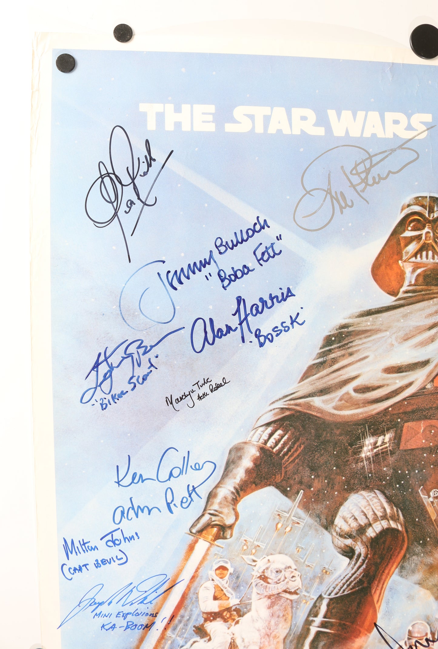 
                  
                    Star Wars: The Empire Strikes Back 26x40 Poster Signed by Harrison Ford, Carrie Fisher, Mark Hamill, Bob Anderson, Dave Prowse, Peter Mayhew, Kenny Baker, Billy Dee Williams, Anthony Daniels, Jeremy Bulloch, Irvin Kershner, & More
                  
                