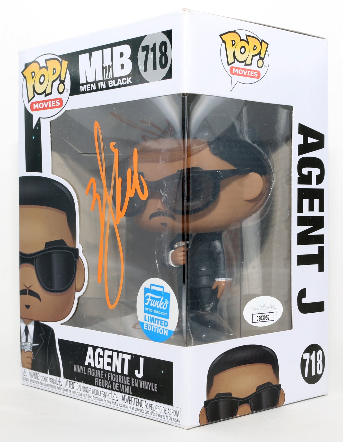 
                  
                    Will Smith as Agent J in Men in Black Funko Store Exclusive (JSA) Signed Funko POP! #718
                  
                