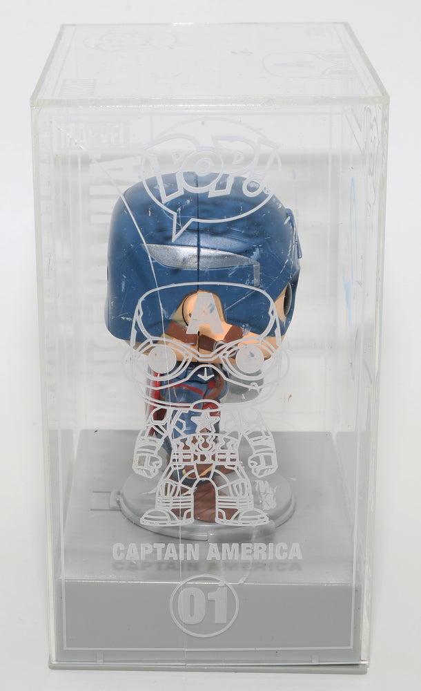 
                  
                    Chris Evans as Captain America in The Avengers (SWAU) Signed Diecast Funko POP! #01
                  
                