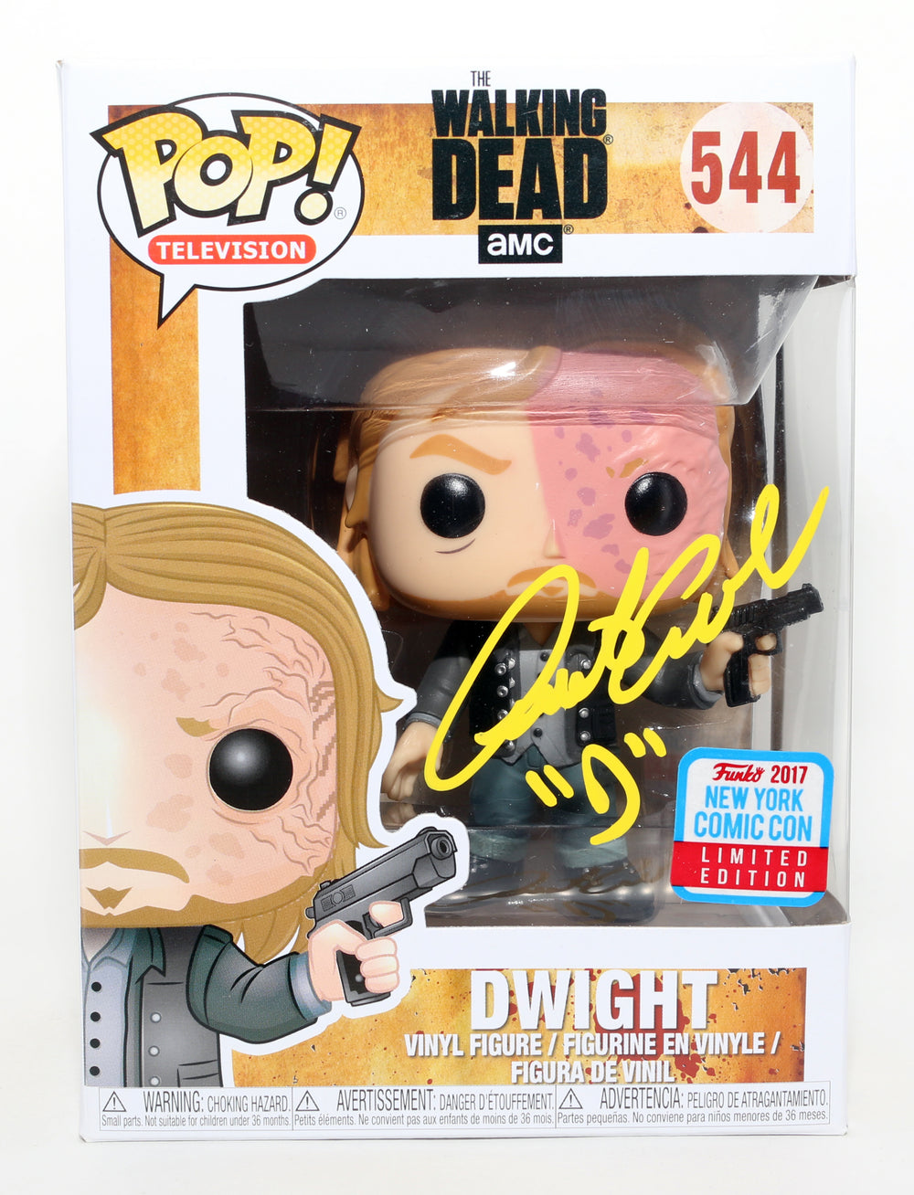 Austin Amelio as Dwight in The Walking Dead 2017 NYCC Exclusive (JSA) Signed Funko POP! #544 with Character Name